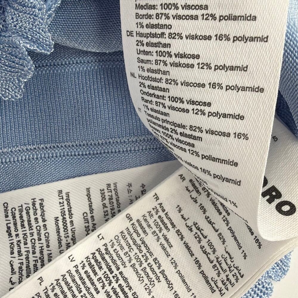 Sandro Women's Sky Blue Pointelle Knit Short Tank Top Size 1 | Small - Picture 8 of 10